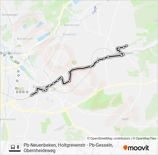 8 Bus Line Map
