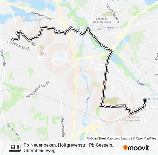 8 Bus Line Map