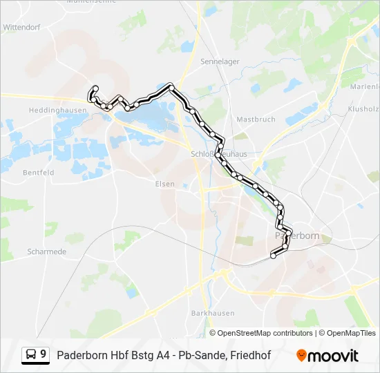 9 Bus Line Map