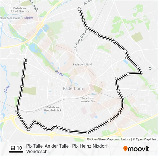 10 Bus Line Map