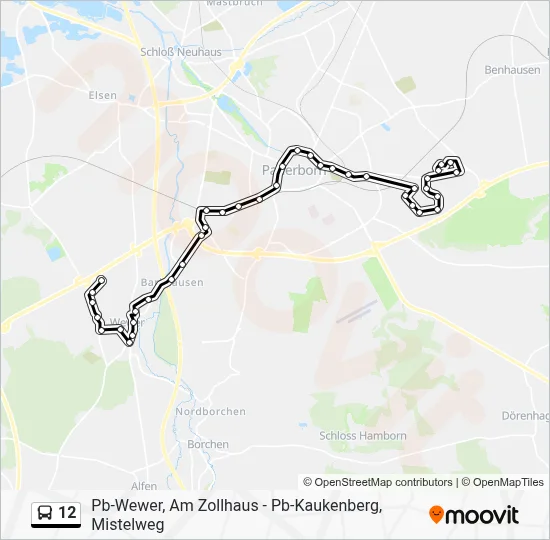 12 Bus Line Map