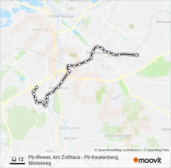 12 Bus Line Map