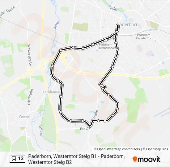 13 Bus Line Map