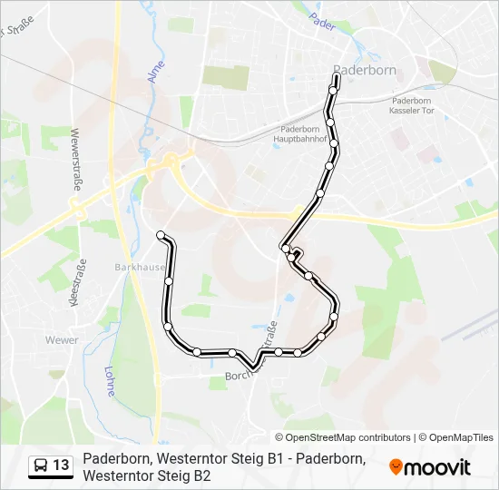 13 Bus Line Map