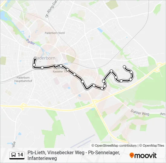 14 Bus Line Map