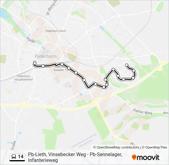 14 Bus Line Map