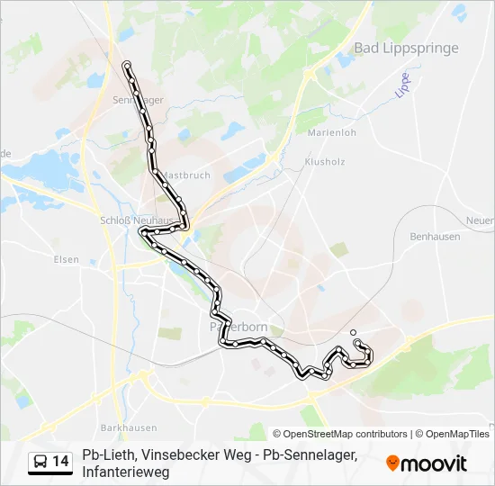 14 Bus Line Map