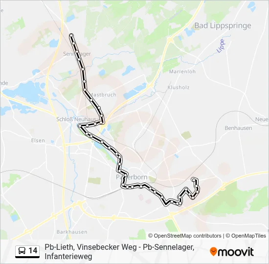 14 Bus Line Map
