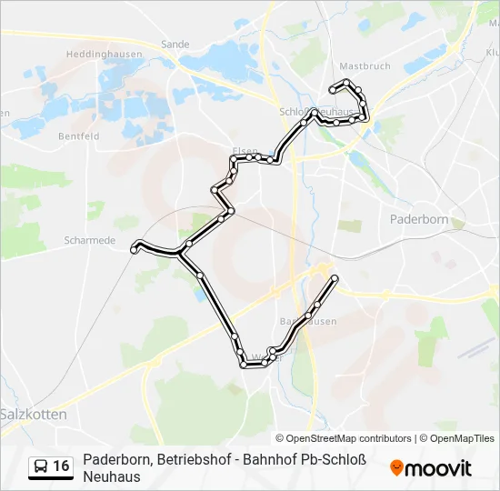 16 Bus Line Map