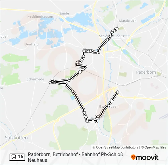 16 Bus Line Map