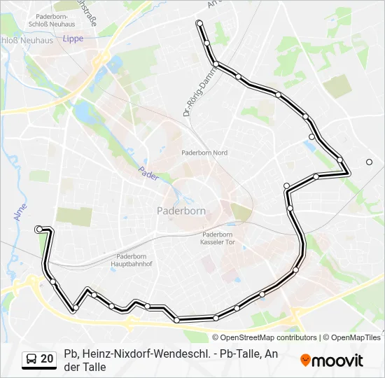 20 Bus Line Map