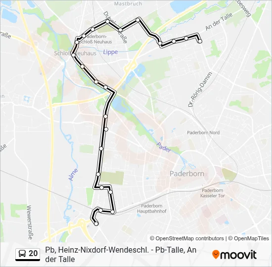 20 Bus Line Map