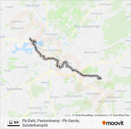 N4 Bus Line Map