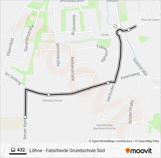 432 Bus Line Map