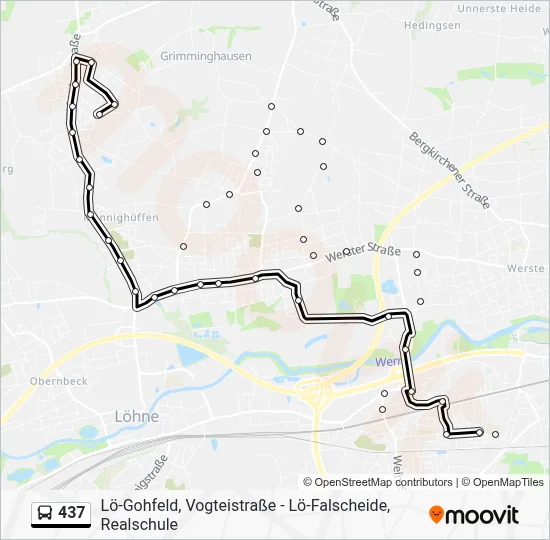 437 Bus Line Map