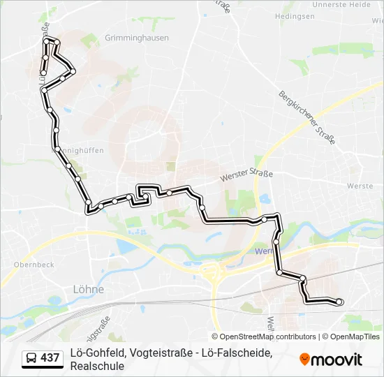 437 Bus Line Map