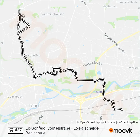 437 Bus Line Map