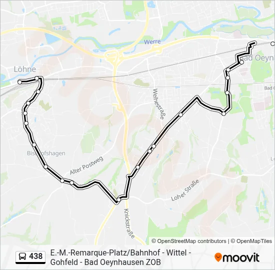 438 Bus Line Map