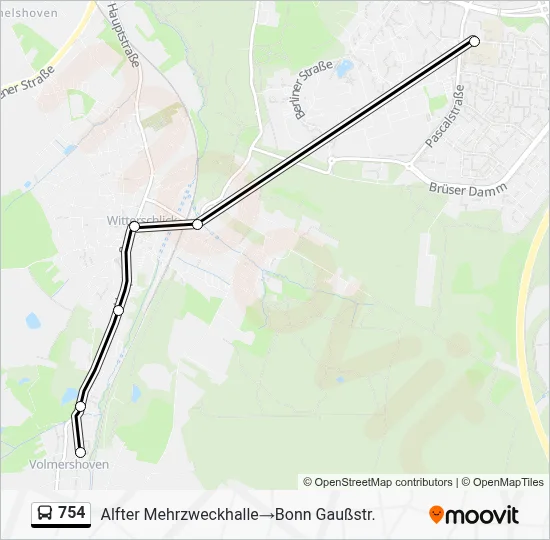 Buslinie 754 Karte