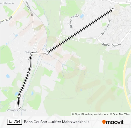 Buslinie 754 Karte
