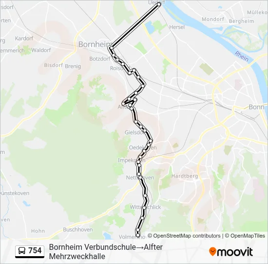 Buslinie 754 Karte
