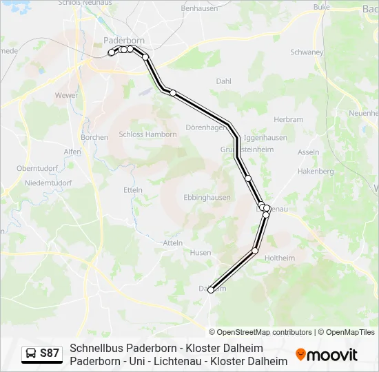 S87 Bus Line Map