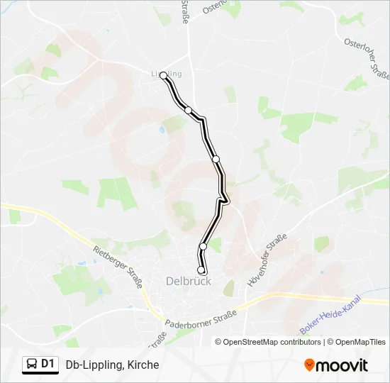 Buslinie D1 Karte