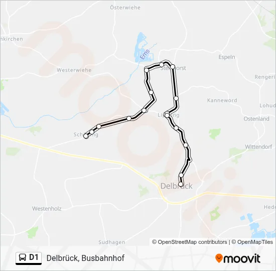 Buslinie D1 Karte