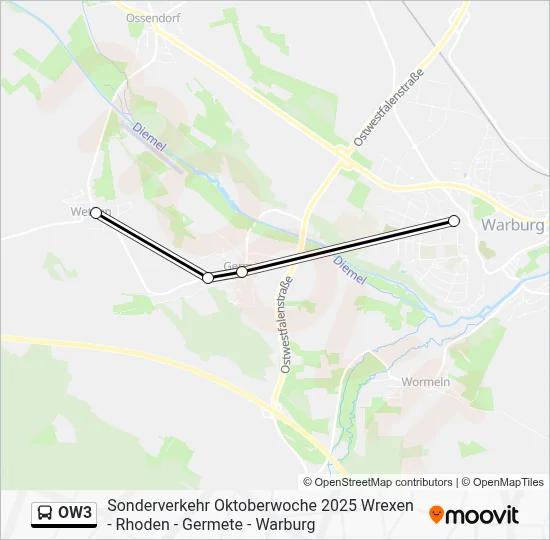 OW3 Bus Line Map