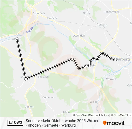 OW3 Bus Line Map