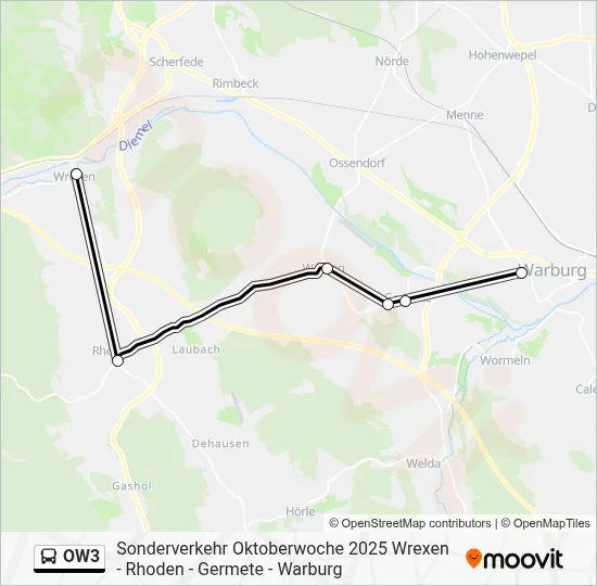 OW3 Bus Line Map
