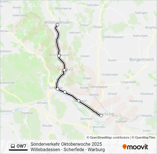 OW7 Bus Line Map