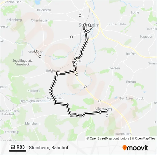 R83 Bus Line Map