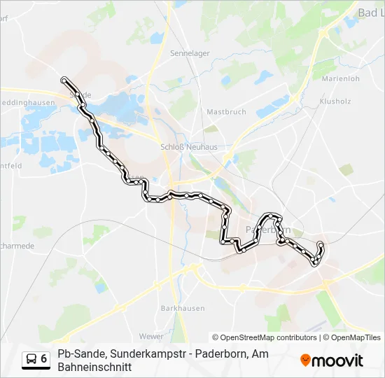 6 Bus Line Map