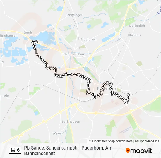 Buslinie 6 Karte
