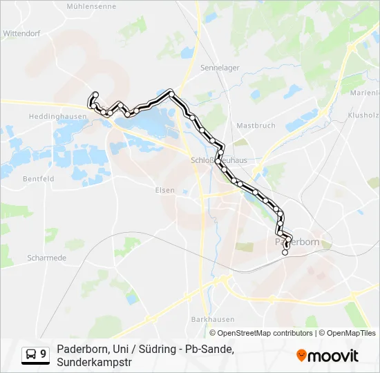 9 Bus Line Map