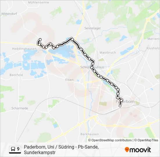Buslinie 9 Karte