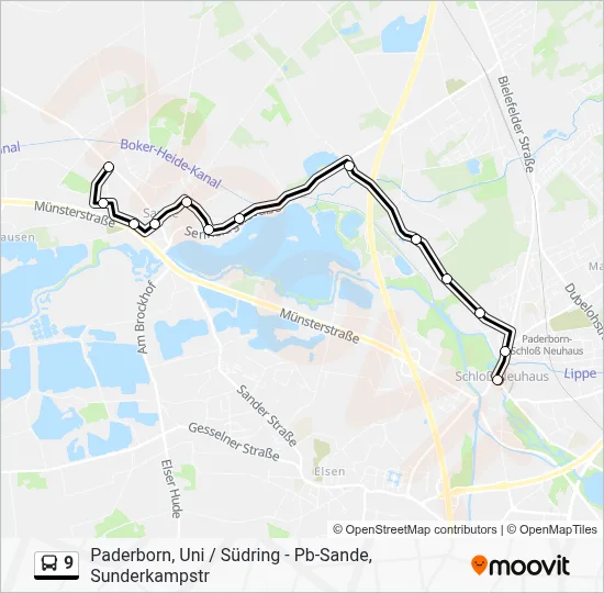 9 Bus Line Map