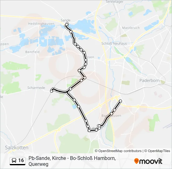 16 Bus Line Map