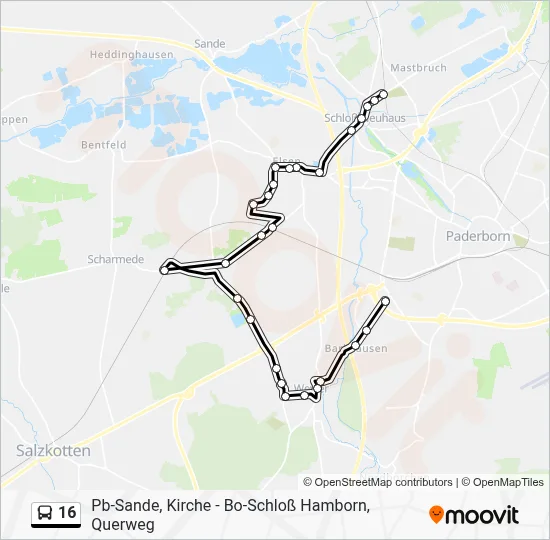 16 Bus Line Map