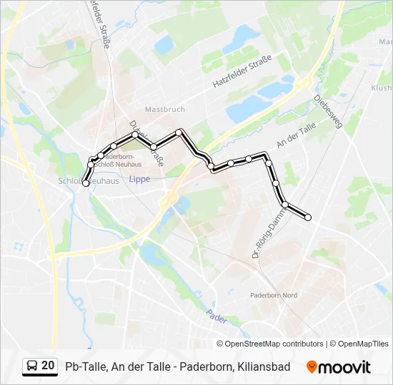 20 Bus Line Map