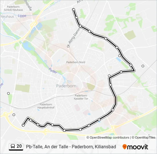 20 Bus Line Map