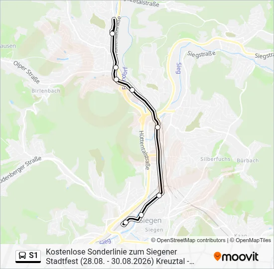 S1 Bus Line Map