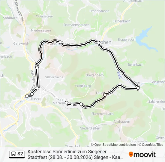 S2 Bus Line Map