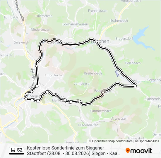 S2 Bus Line Map