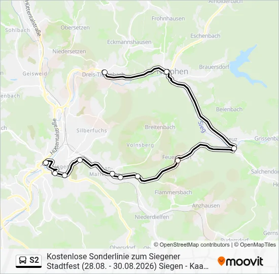S2 Bus Line Map