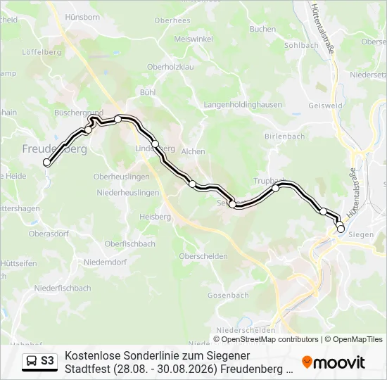 S3 Bus Line Map