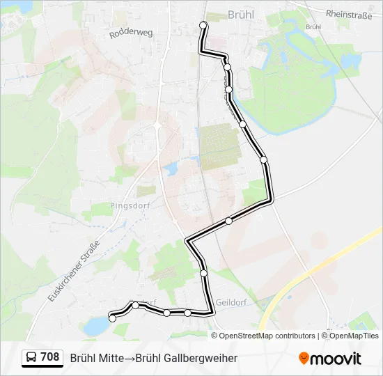 708 Bus Line Map