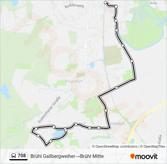708 Bus Line Map