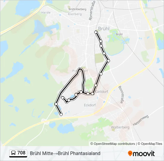 708 Bus Line Map
